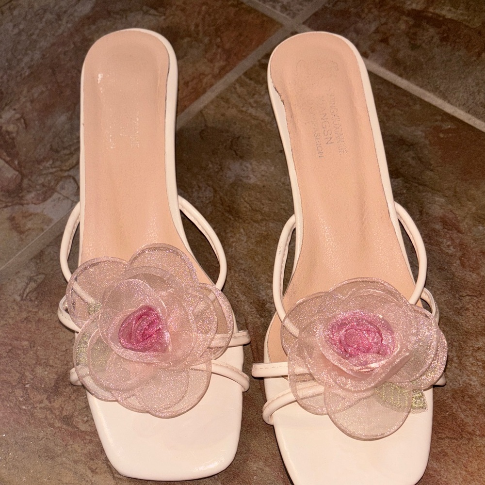 SHEIN Pink Floral Heels